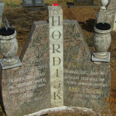 HORDIJK Jan 1922 - & Anna Francina 1912-1991