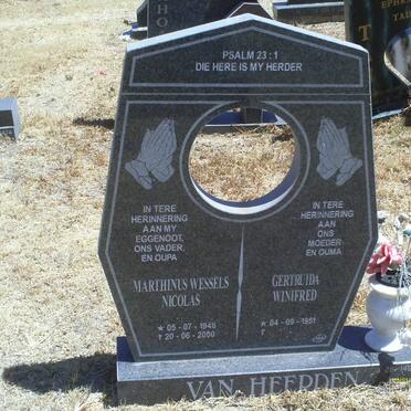 HEERDEN Marthinus Wessels Nicolas, van 1948-2000 &amp; Gertruida Winifred 1951-