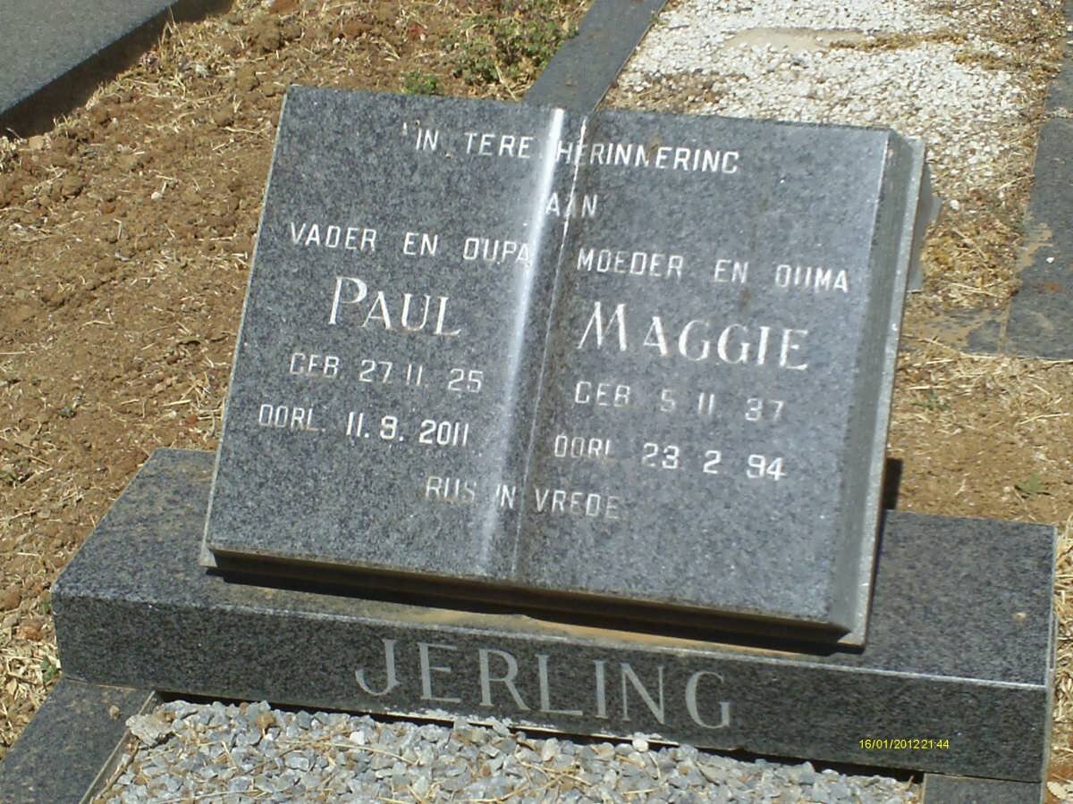 JERLING Paul 1925-2011 &amp; Maggie 1937-1994
