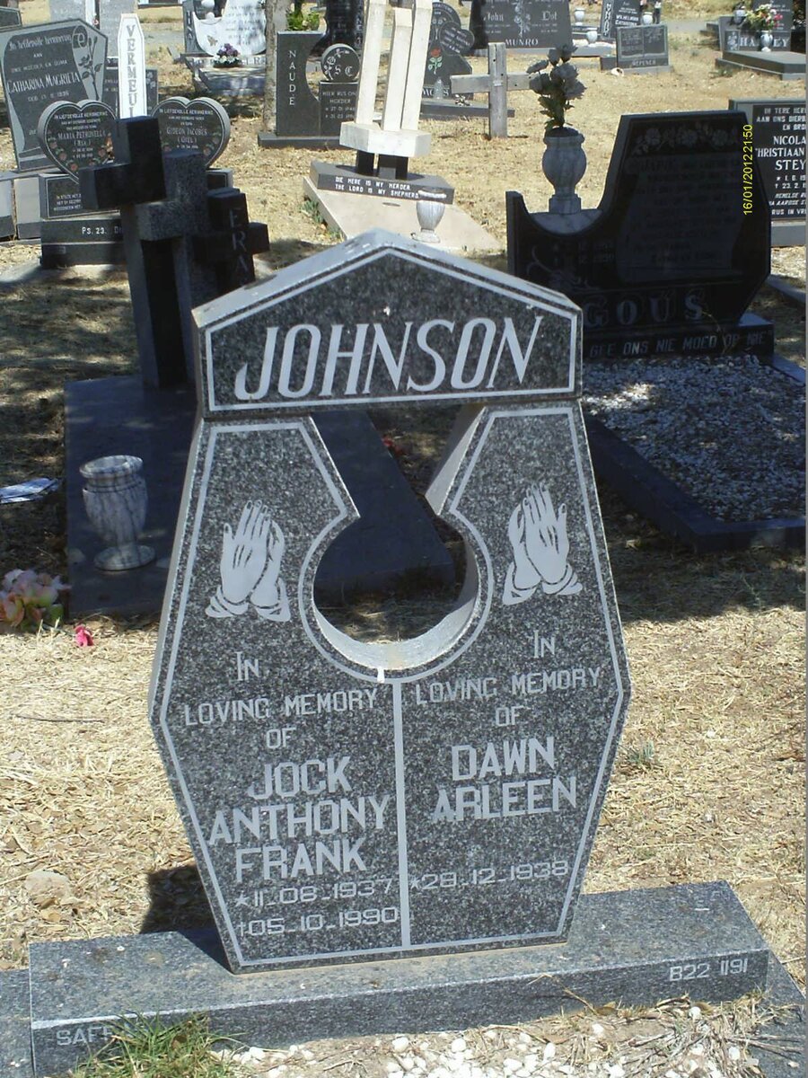 JOHNSON Jock Anthony Frank 1937-1990 &amp; Dawn Arleen 1938-