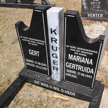 KRUGER Gert 1943-2007 &amp; Mariana Gertruida 1943-