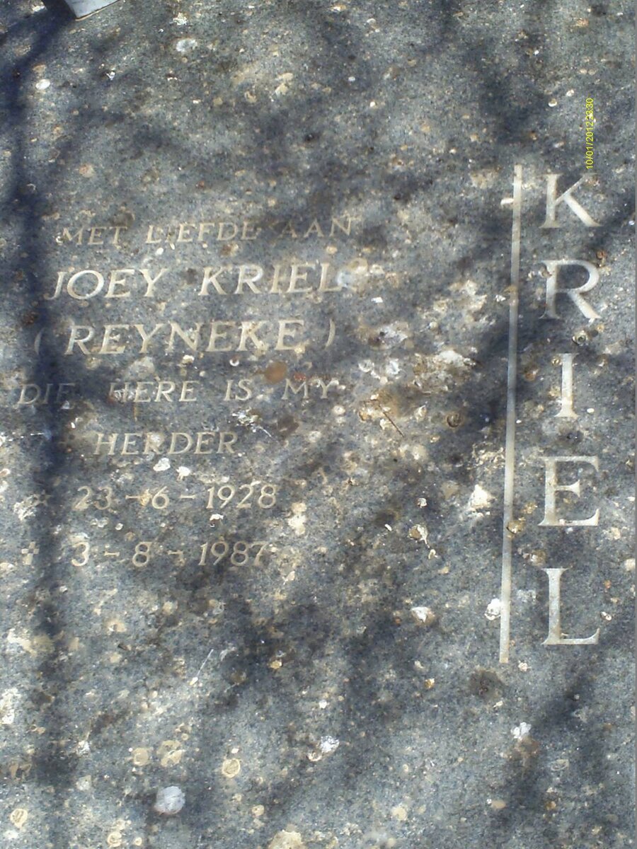 KRIEL Joey nee REYNEKE 1928-1987
