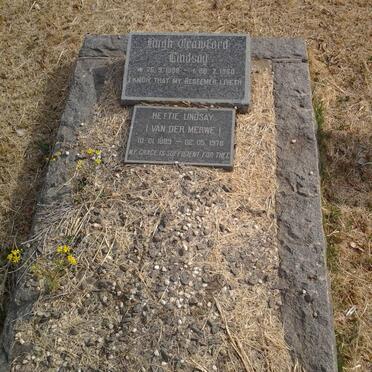 LINDSAY Hugh Crawford 1888-1960 &amp; Hettie VAN DER MERWE 1889-1978