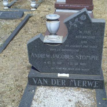 MERWE Andrew Jacobus Stompie, van der 1918-1989