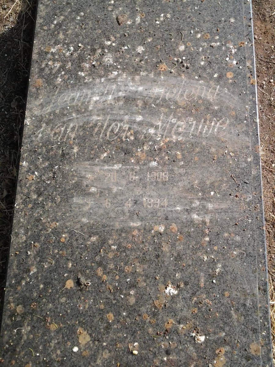 MERWE Jeanette Helena, van der 1908-1994