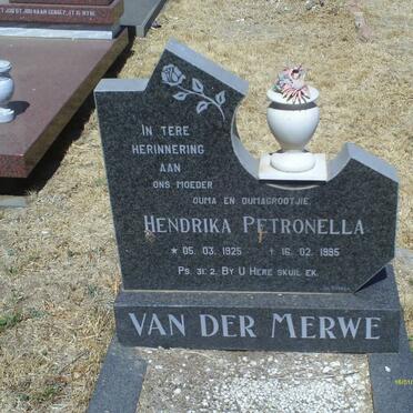 MERWE Hendrika Petronella, van der 1925-1995