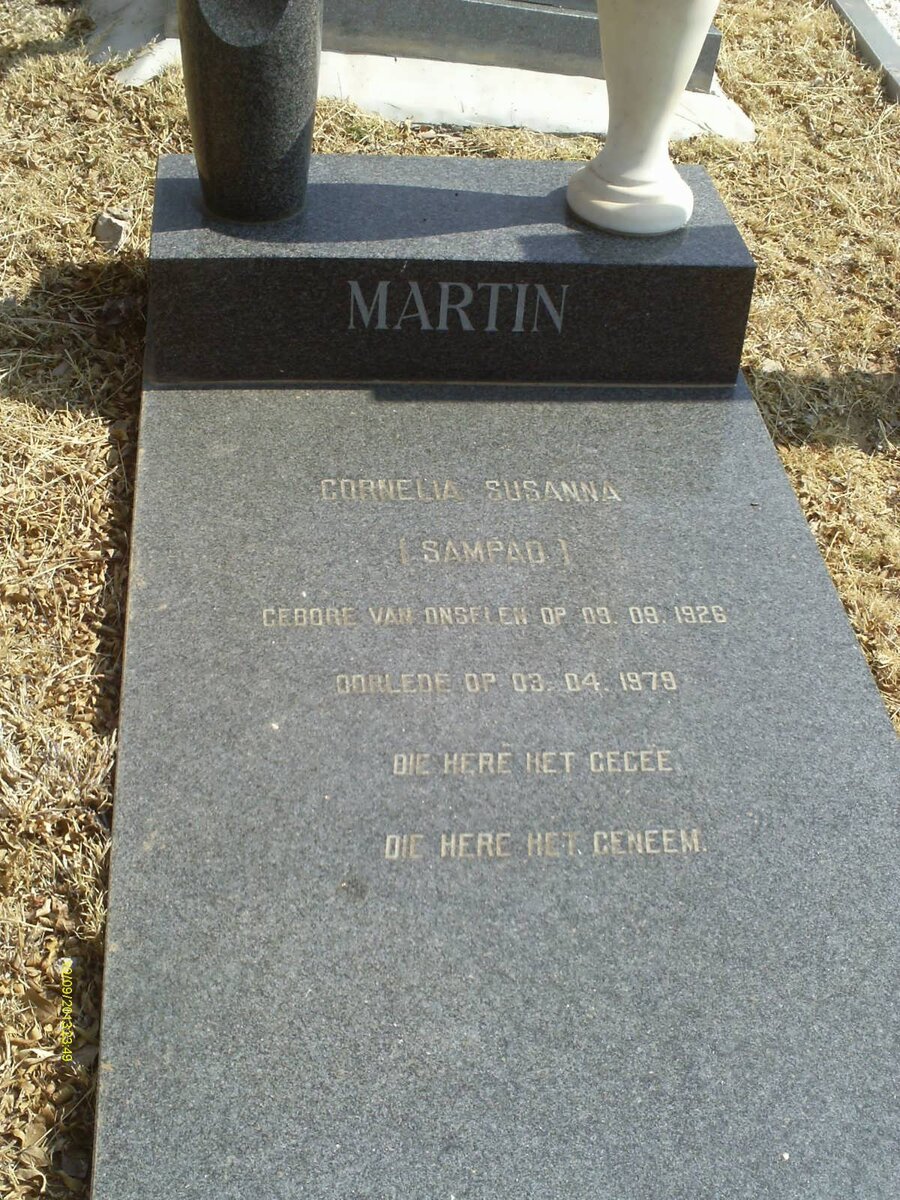 MARTIN Cornelia Susanna nee VAN ONSELEN 1926-1979