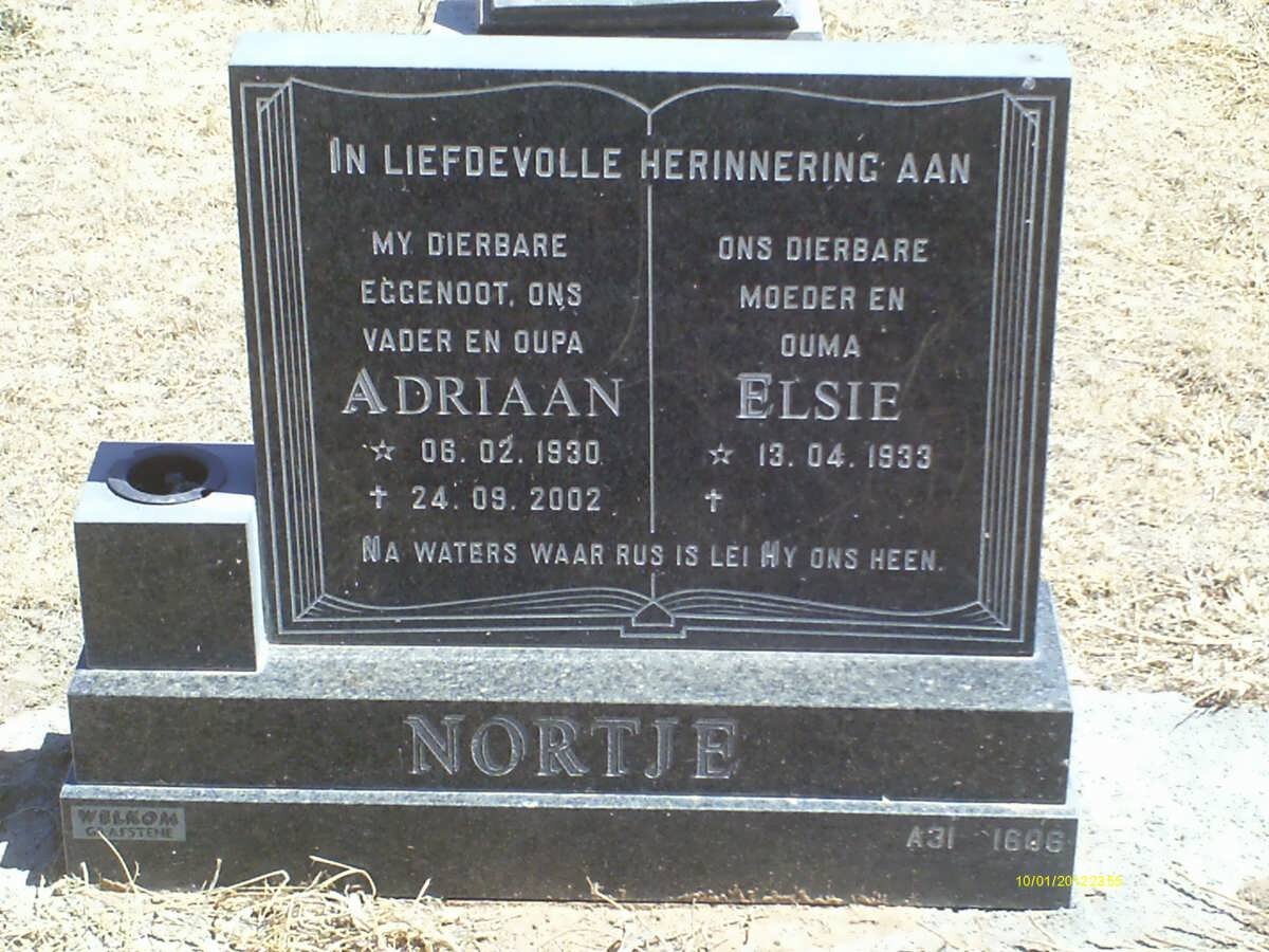 NORTJE Adriaan 1930-2002 &amp; Elsie 1933-