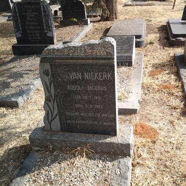 NIEKERK Rudolf Jacobus, van 1910-1963