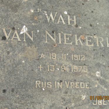 NIEKERK W.A.H., van 1912-1975