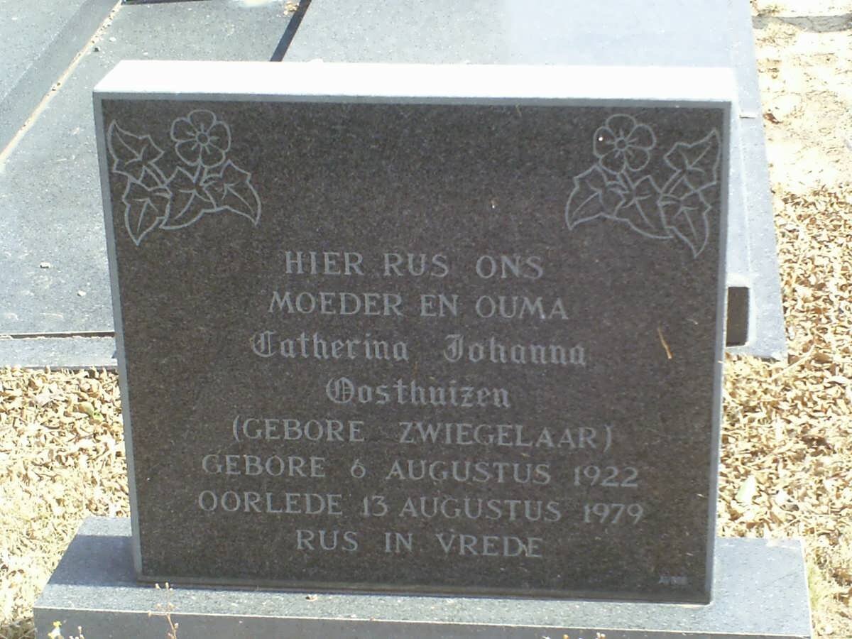 OOSTHUIZEN Catherina Johanna nee ZWIEGELAAR 1922-1979