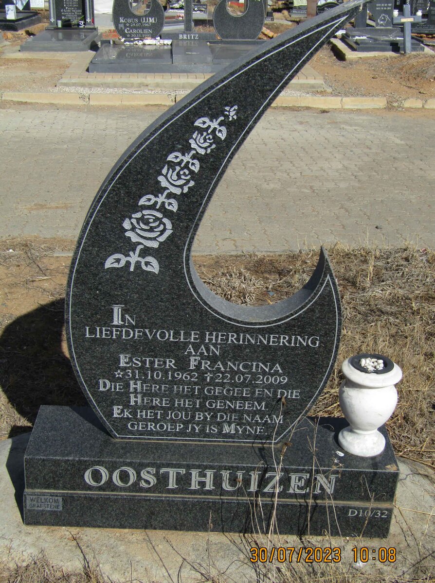 OOSTHUIZEN Ester Francina 1962-2009