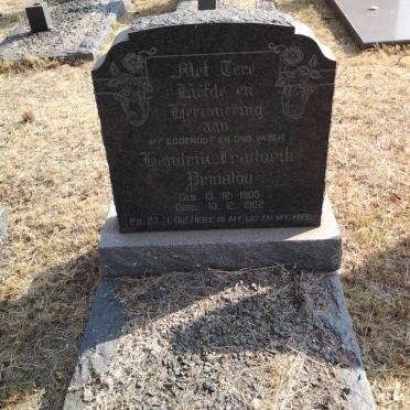 PRINSLOO Hendrik Frederik 1908-1962