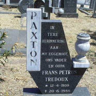 PAXTON Frans Petrus Tredoux 1939-1988