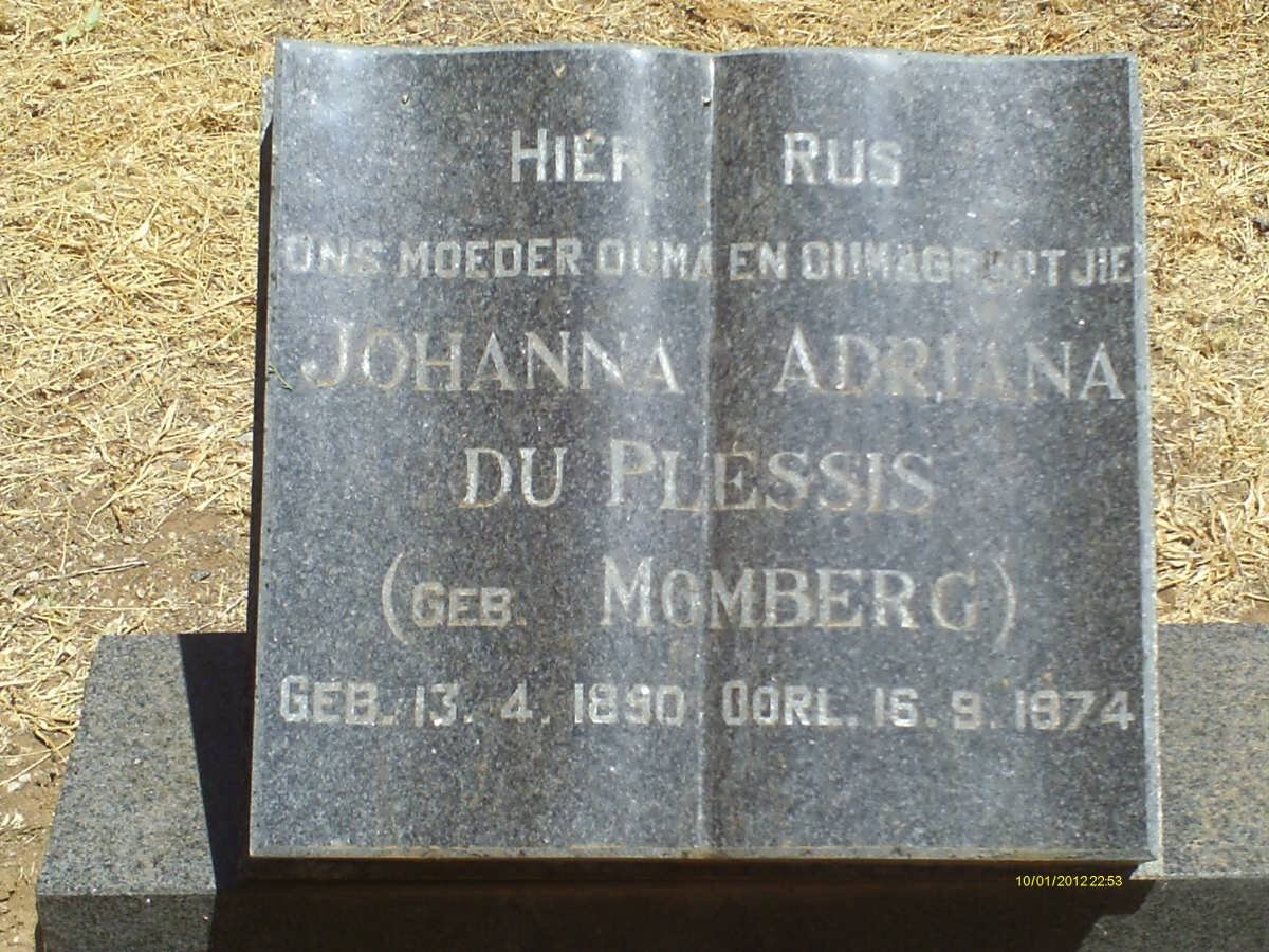 PLESSIS Johanna Adriana, du nee MOMBERG 1890-1974