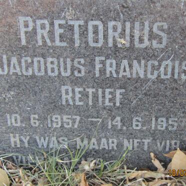 PRETORIUS Jacobus Francois Retief 1957-1957