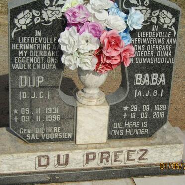 PREEZ D.J.C., du 1931-1996 en A.J.G. 1929-2018