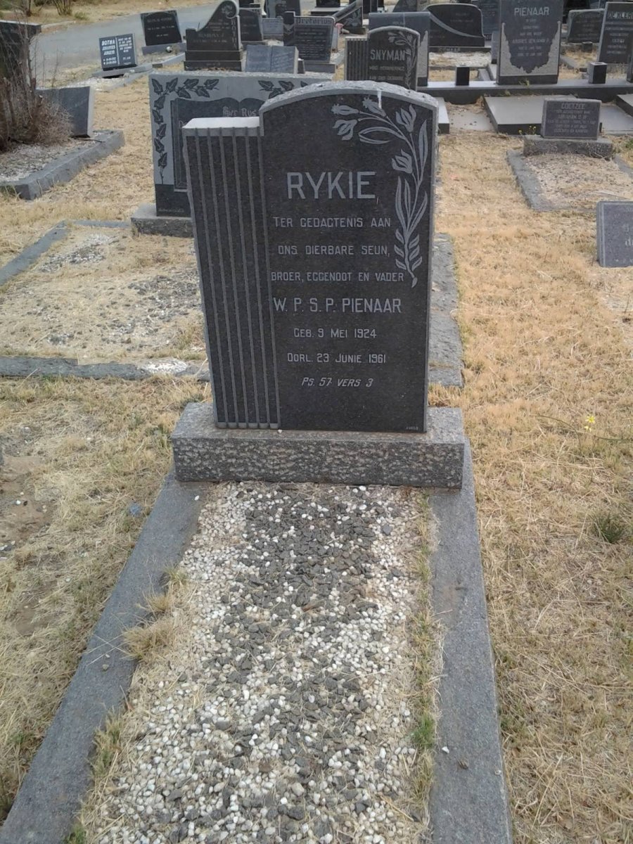 PIENAAR W.P.S.P. 1924-1961