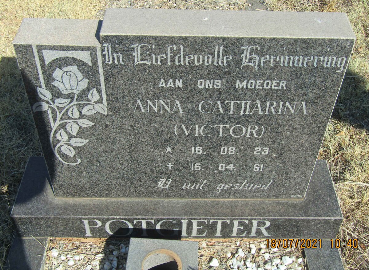 POTGIETER Anna Catharina nee VICTOR 1923-1961