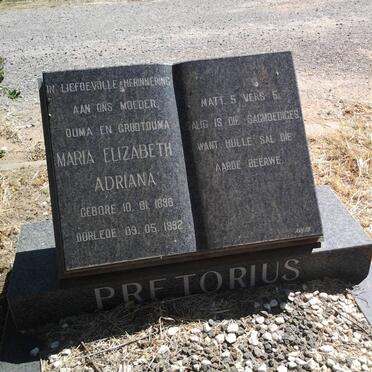 PRETORIUS Maria Elizabeth Adriana 1896-1992