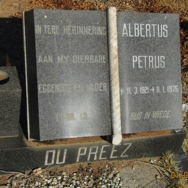 PREEZ Petrus Albertus, du 1921-1975