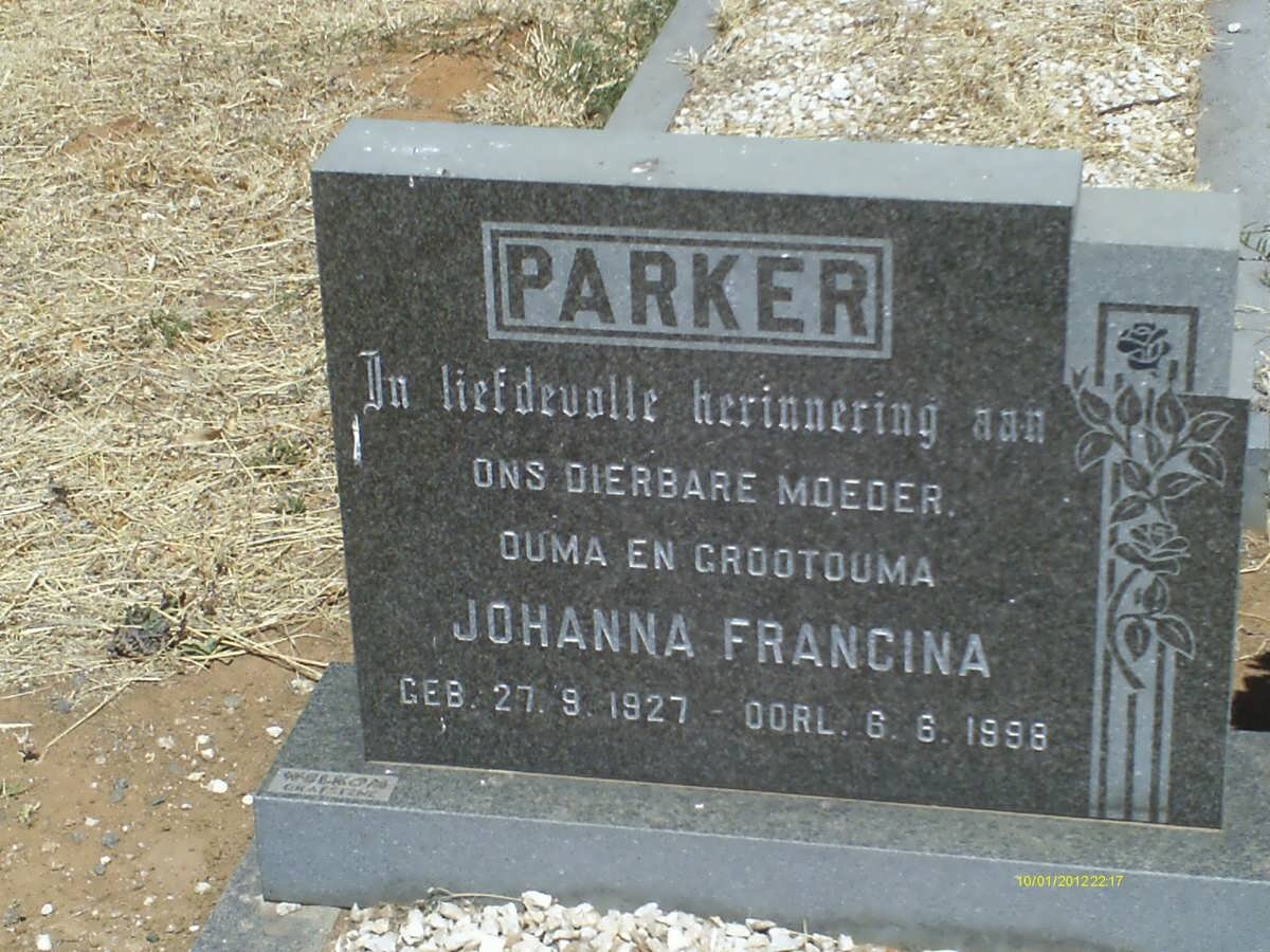 PARKER Johanna Francina 1927-1998