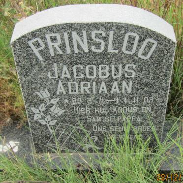 PRINSLOO Jacobus Adriaan 1971-2003