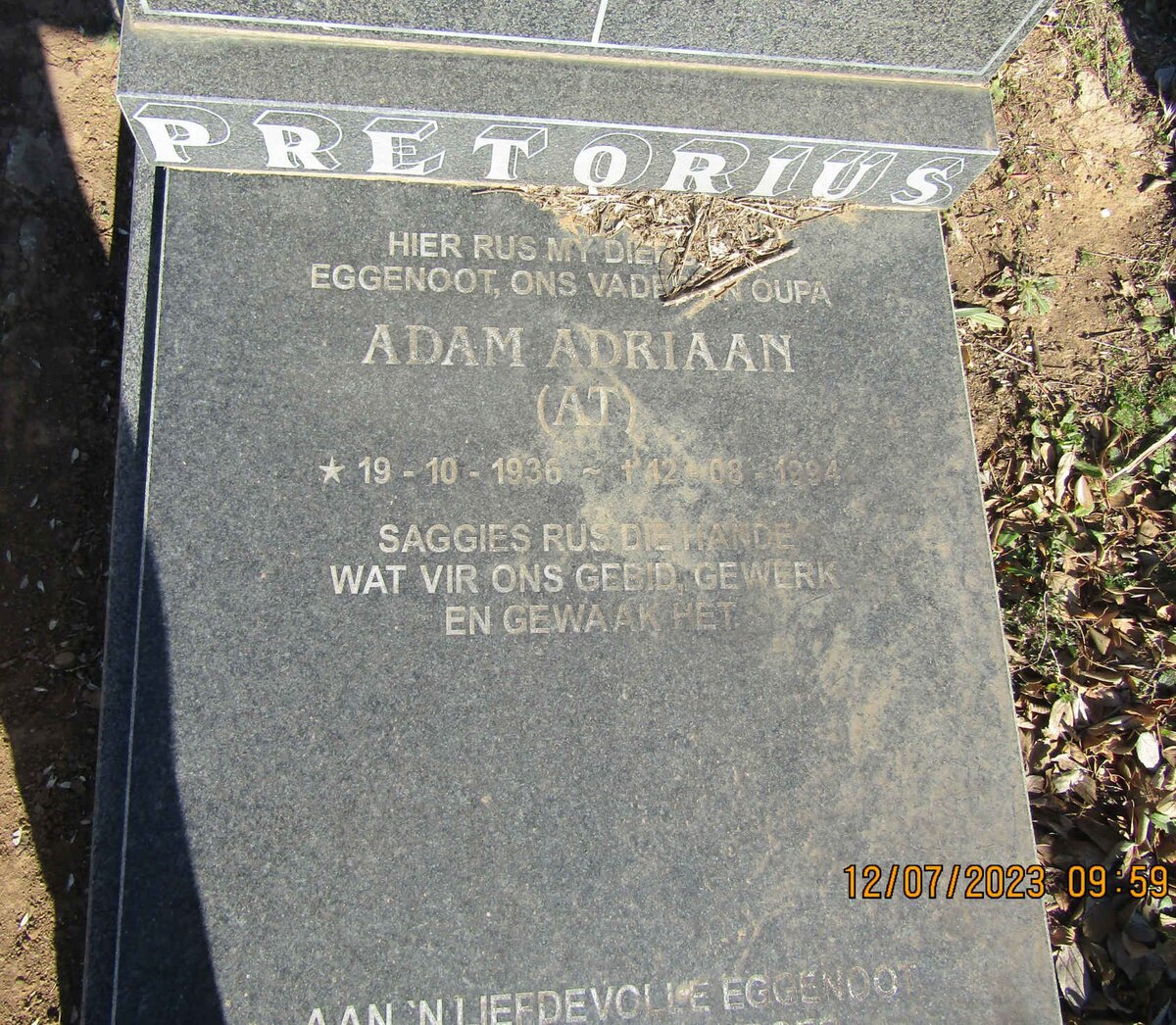 PRETORIUS Adam Adriaan 1936-1994 _2
