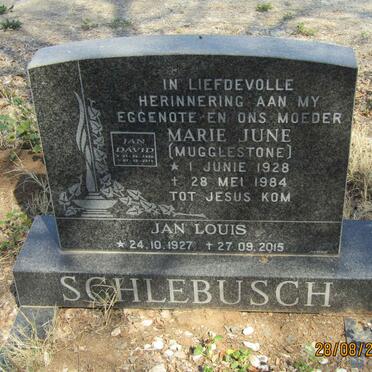 SCHLEBUSH Jan Louis 1927-2015 & Marie June MUGGLESTONE 1928-1984 :: SCHLEBUSCH Jan David 1956-2018