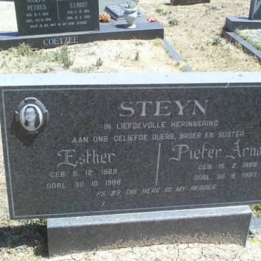 STEYN Pieter Arnoldus 1925-1987 &amp; Esther 1929-1988
