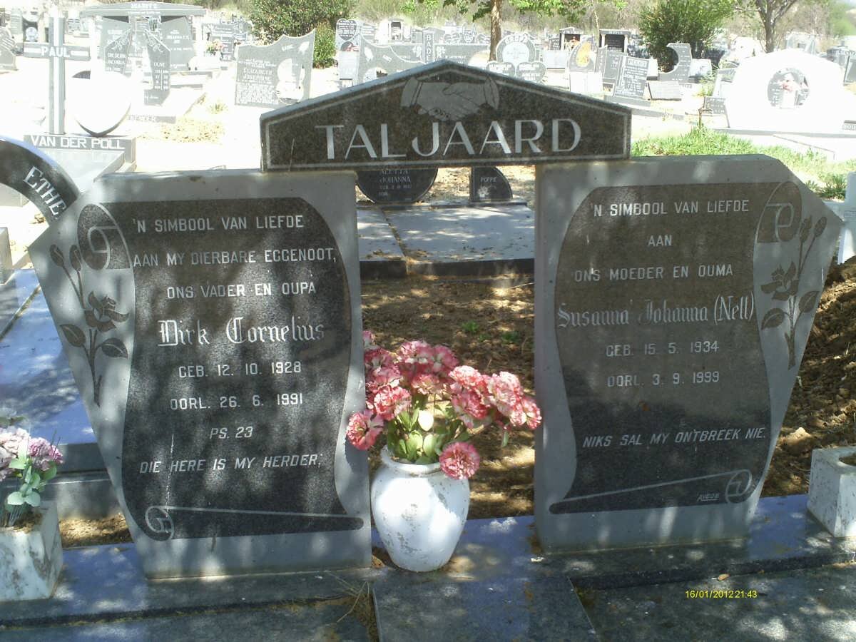 TALJAARD Dirk Cornelius 1928-1991 &amp; Susanna Johanna NELL 1934-1999