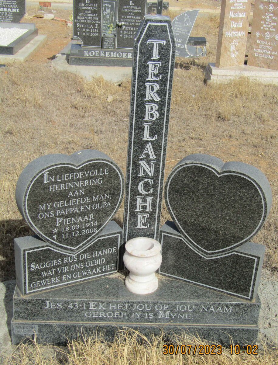 TERBLANCHE Pienaar 1934-2008