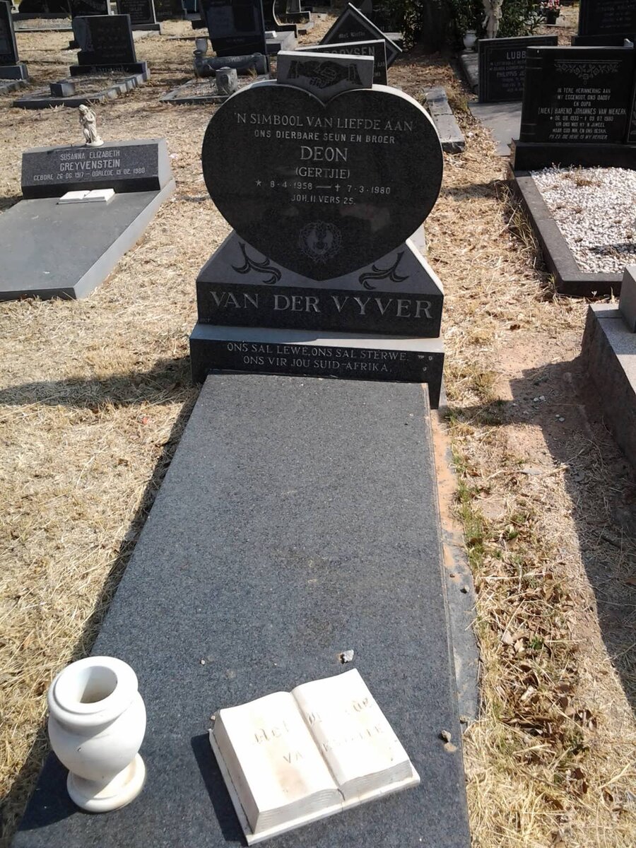 VYVER Deon, van der 1958-1980 