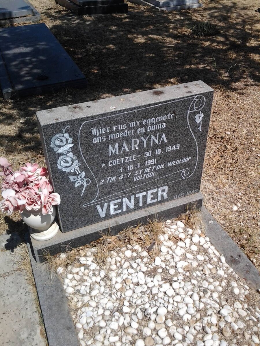 VENTER Maryna nee COETZEE 1949-1991