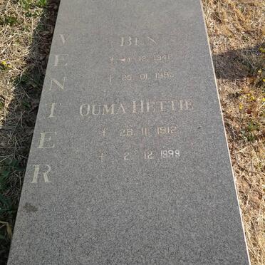 VENTER Hettie 1912-1999 :: VENTER Ben 1948-1995 