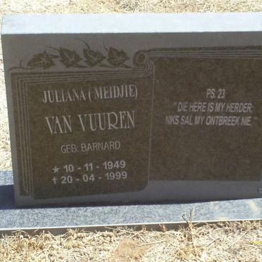 VUUREN Juliana, van nee BARNARD 1949-1999