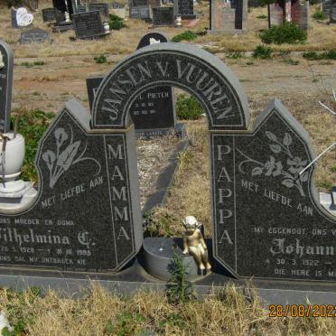 VUUREN Johannes P., Jansen van 1922-1985 & Wilhelmina C. 1928-1995