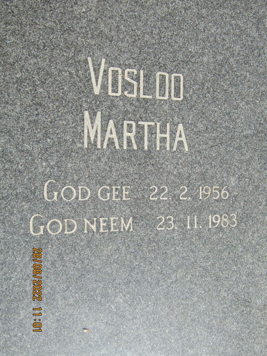 VOSLOO Martha 1956-1983
