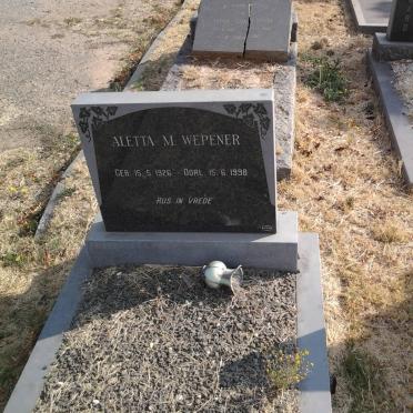 WEPENER Aletta M. 1926-1998