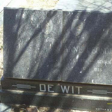 WIT Anne Leonora, de nee SCHEUN 1929-1985