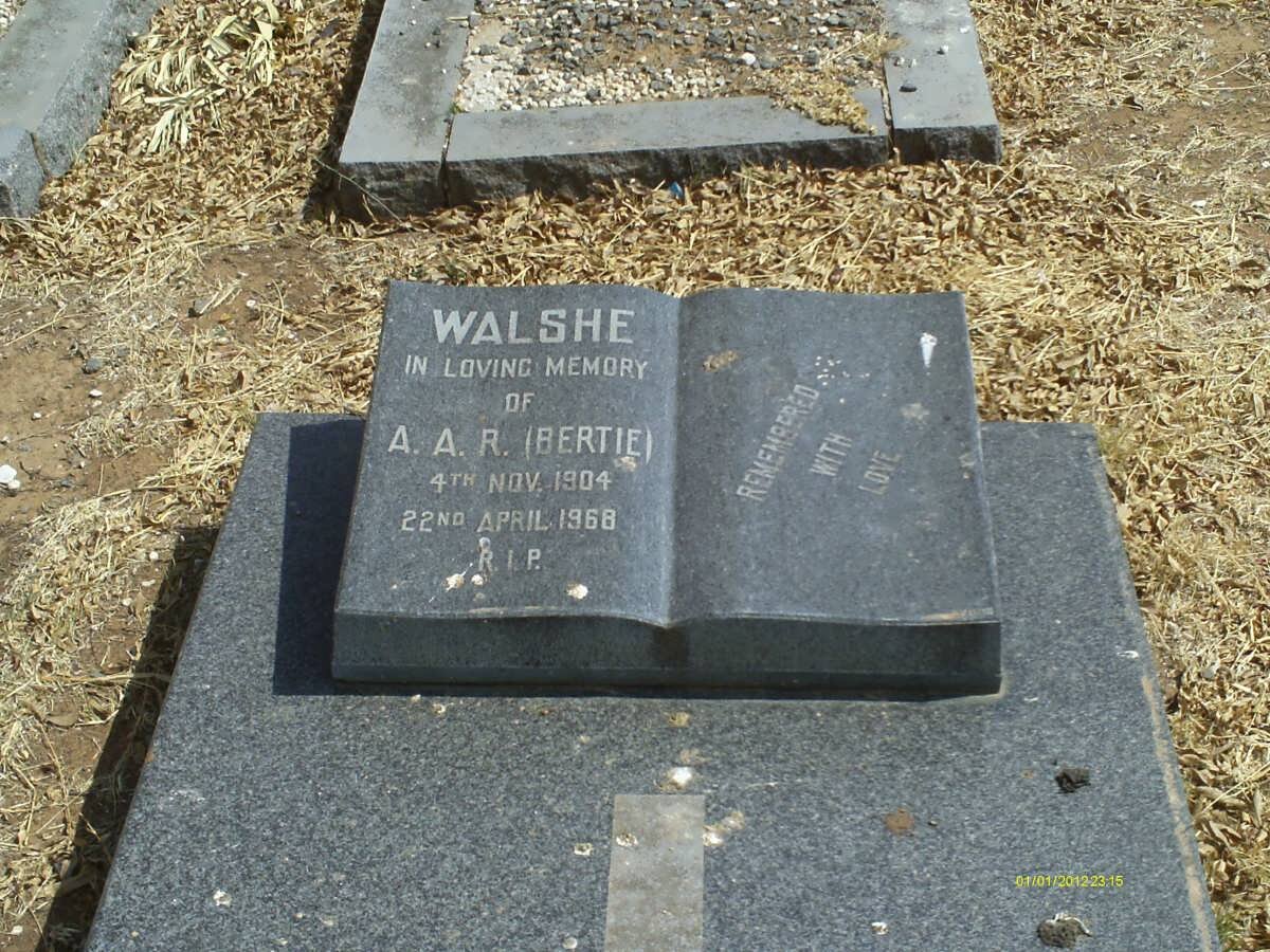WALSHE A.A. 1904-1968