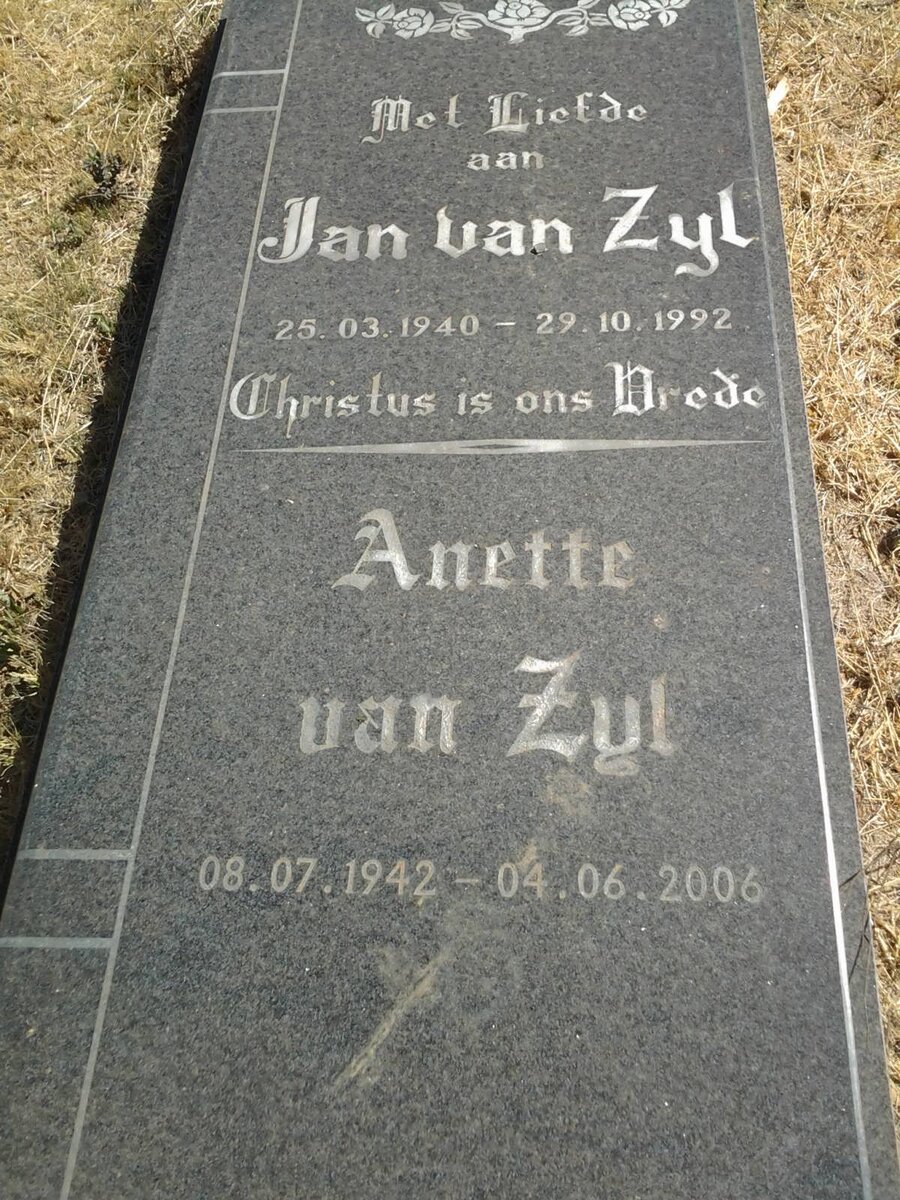 ZYL Jan, van 1940-1992 &amp; Anette 1942-2006