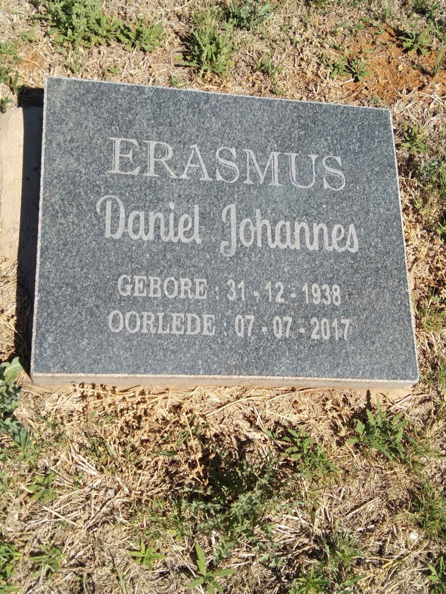 ERASMUS Daniel Johannes 1938-2017