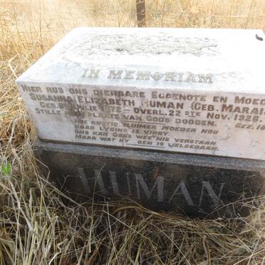 HUMAN Susanna Elizabeth nee MARAIS 1872-1926