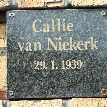 NIEKERK Callie, van 1939-