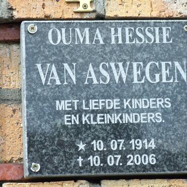 ASWEGEN Hessie, van 1914-2006