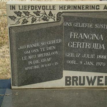 BRUWER Francina Gertruida 1888-1970