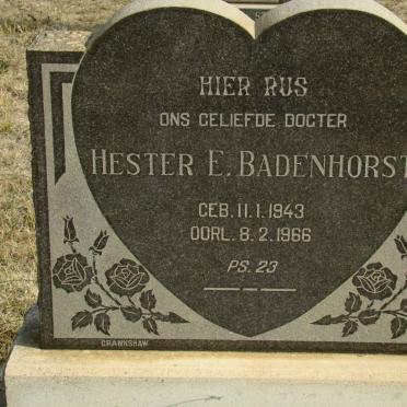 BADENHORST Hester E. 1943-1966