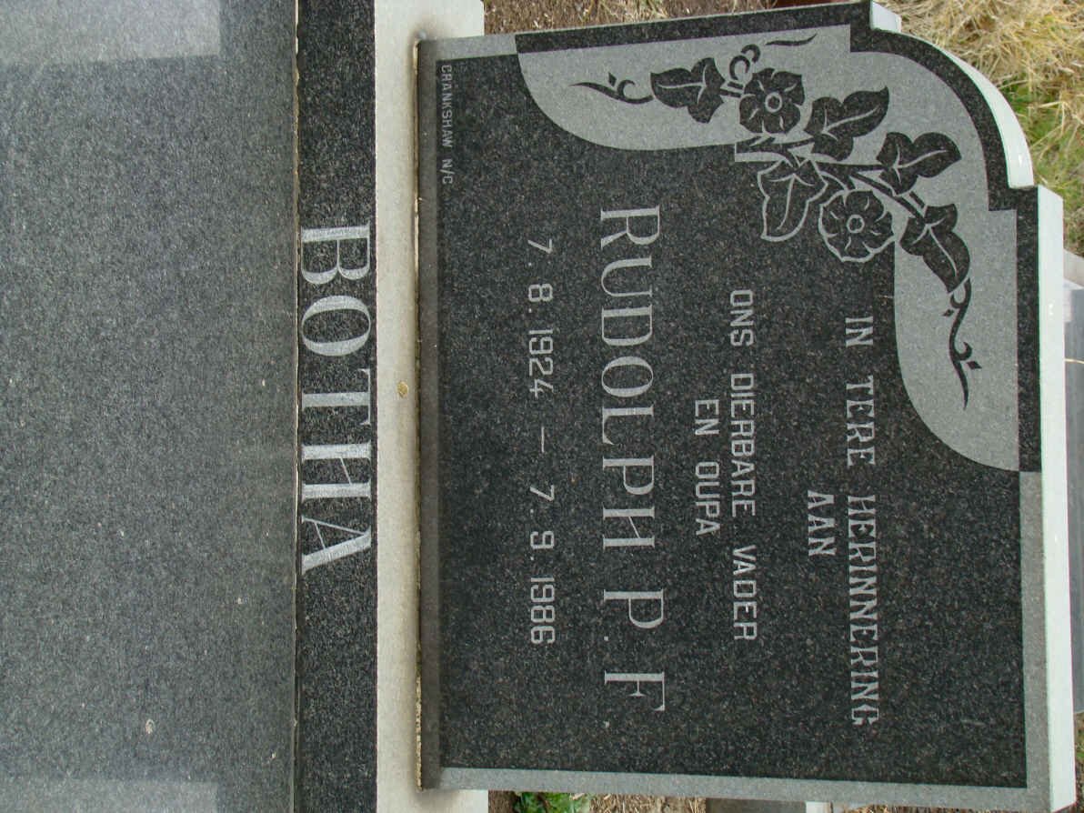 BOTHA Rudolph P.F. 1924-1986