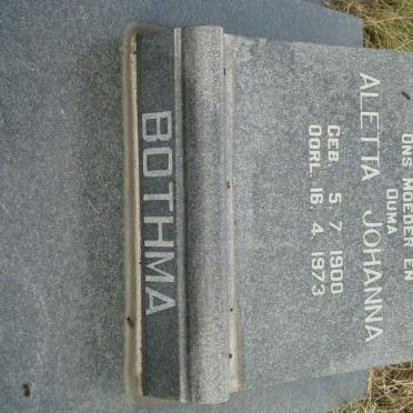 BOTHMA Aletta Johanna 1900-1973